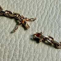 Vintage Danish Chunky Biker Link Necklace in 14k Gold - Signed BNH - 18.3 Inch length