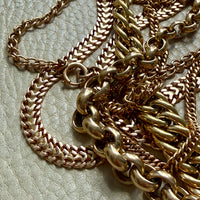 Vintage Swedish Wide Herringbone Link Necklace 18k Gold – 20 Inch Length