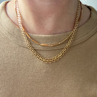 1973 Graduated width x link necklace in 18k gold - 18.5 inch length