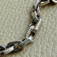 UNIQUE Chunky Sterling Silver Taxco Graduated Link Necklace - 22.9 inch length
