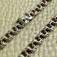 Vintage Sterling Silver Double Link Curb Chain Necklace – 17 Inch Length