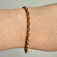 1953 Swedish Vintage 18k Gold Biker Link Bracelet 3.6mm width - 7.3 inch length