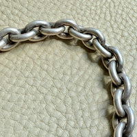 Antique Puffy Oval link Silver Chain with push clasp - 18” length