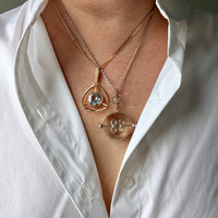 1966 Finnish Vintage Silver and Quartz Pendant Necklace by Elis Kauppi - 18 inch length