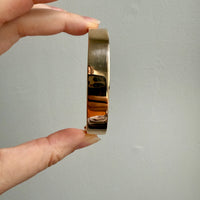 SUBLIME Midcentury Era Smooth Wide 18k gold Hinged Bangle - 7.25 inch interior circumference
