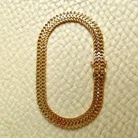 1973 Swedish Vintage Herringbone Link Bracelet 18k Gold – 7.5 Inch Length
