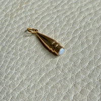 18k Gold Vintage Looking Glass with Pearl - Charm or Pendant