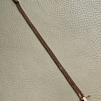 Midcentury era 18k gold Curb Link - Double strand bracelet - 7.6 inch length