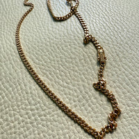 18k Gold Chubby Round Curb Link Chain Necklace - Swedish Vintage - 20 inch length
