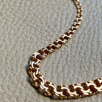 1977 Swedish 18k Gold necklace - Graduated double link chain - 17 inch length