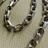 CHUNKY Vintage Sterling Silver Biker Chain Necklace - 21.3 inch length