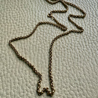 Vintage 9k Gold Rolo Link Chain Necklace - 18.8 inch length