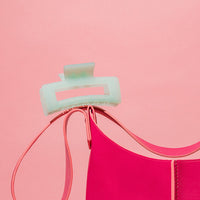 Wedge handbag - French lamb leather in Fuchsia pink - Luxury edition *06