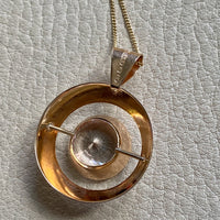 1964 Vintage Finnish Large Faceted Spinel Pendant Necklace by Pekka Ilmari Aulin in 14k Gold - 15.75 inch length