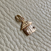 18k Gold Vintage Italian Charm or Pendant - Articulated house