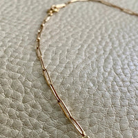 Geometric tubular handmade gold bar link necklace - 18k gold - Swedish 1960s era