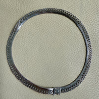 Silver Handmade Crosshatch Link Necklace - 17.1 inch length