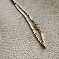 Danish vintage 14k slim brick link bracelet