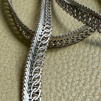 Silver Handmade Crosshatch Link Necklace - 17.1 inch length