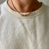 1938 Pressed Curb Link Watch Chain Necklace in 18k Gold - 15.6 inch length