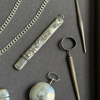 Dutch Antique Silver Pendant - Sewing Tool - 3.2 inch length