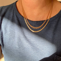Vintage 18k gold pressed curb link necklace - 18.5 inch length