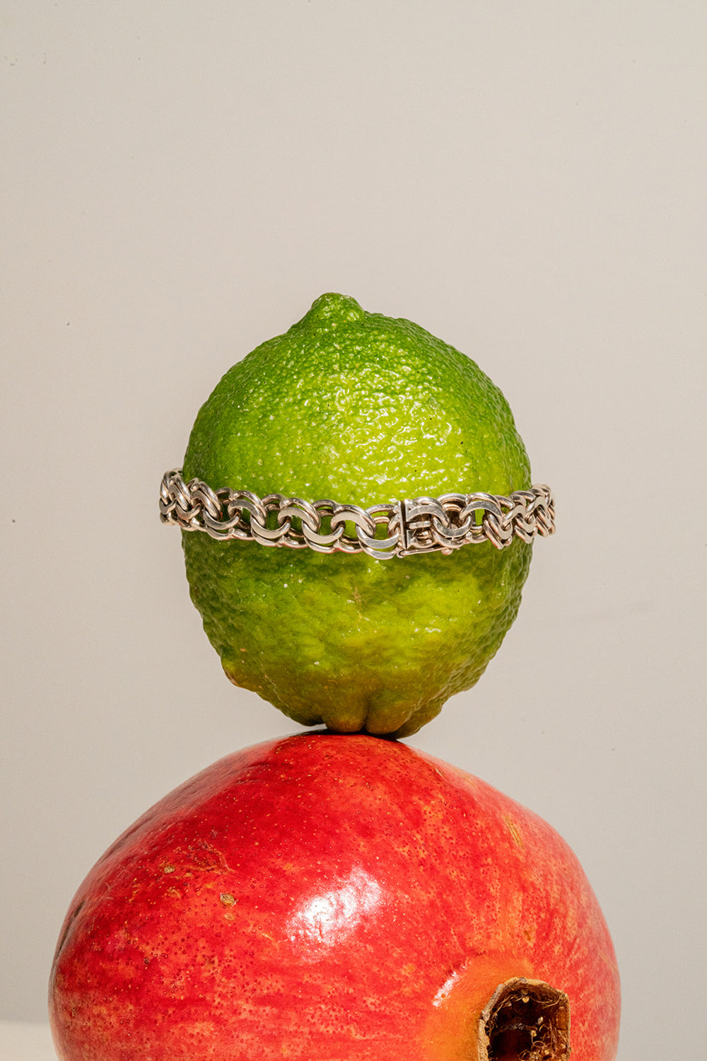 Vintage Scandinavian double link bracelet in silver - 7.4 inch length