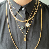 Italian vintage 18k gold curb link necklace by Balestra - 21 inch length