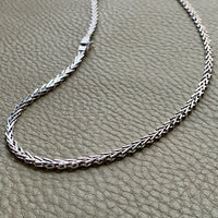 Vintage Italian 18k White Gold V-Link Necklace - 17 inch length
