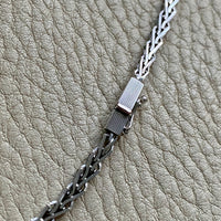 Vintage Italian 18k White Gold V-Link Necklace - 17 inch length