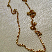 1986 - Vintage 18k Gold Long Length Rolo Link Necklace - 34.7 inch length