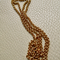 1986 - Vintage 18k Gold Long Length Rolo Link Necklace - 34.7 inch length