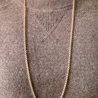 1986 - Vintage 18k Gold Long Length Rolo Link Necklace - 34.7 inch length