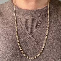 Vintage Italian Open Curb Link Chain 18k Gold – 26.5 Inch Length