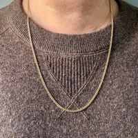 Vintage Italian 18k Yellow Gold Curb Link Chain Necklace – 23.4 Inch Length