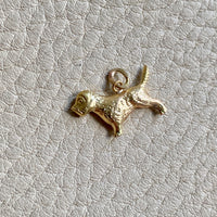 18k gold Swedish vintage charm or pendant - Terrier dog