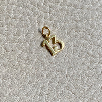 18k gold Swedish vintage charm or pendant - Number '13'