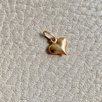 18k gold vintage charm or pendant - Small Puffy Heart