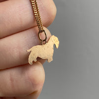 14k gold vintage charm or pendant - Schnauzer