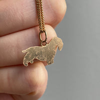 14k gold vintage charm or pendant - Schnauzer