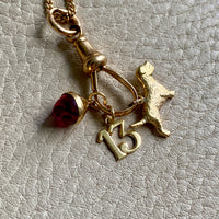 18k gold Swedish vintage charm or pendant - Number '13'