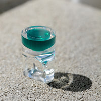 Vintage Siv Lagerström Green Disc Acrylic Ring – Size 5