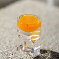 Vintage Siv Lagerström Orange Optical Acrylic Ring – Size 5.5