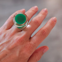 Vintage Siv Lagerström Green Optical Acrylic Ring – Size 5.5