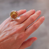 Vintage Siv Lagerström Yellow Optical Acrylic Ring – Size 5.5