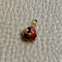 18k gold with red enamel tropical fish pendant or charm