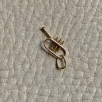 18k gold horn instrument pendant or charm