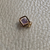 18k gold caged amethyst pendant or charm