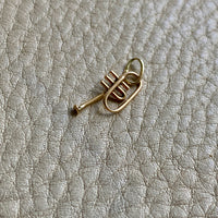 18k gold horn instrument pendant or charm