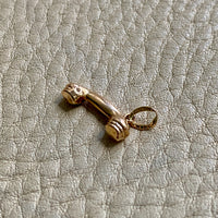18k gold landline telephone handset pendant or charm